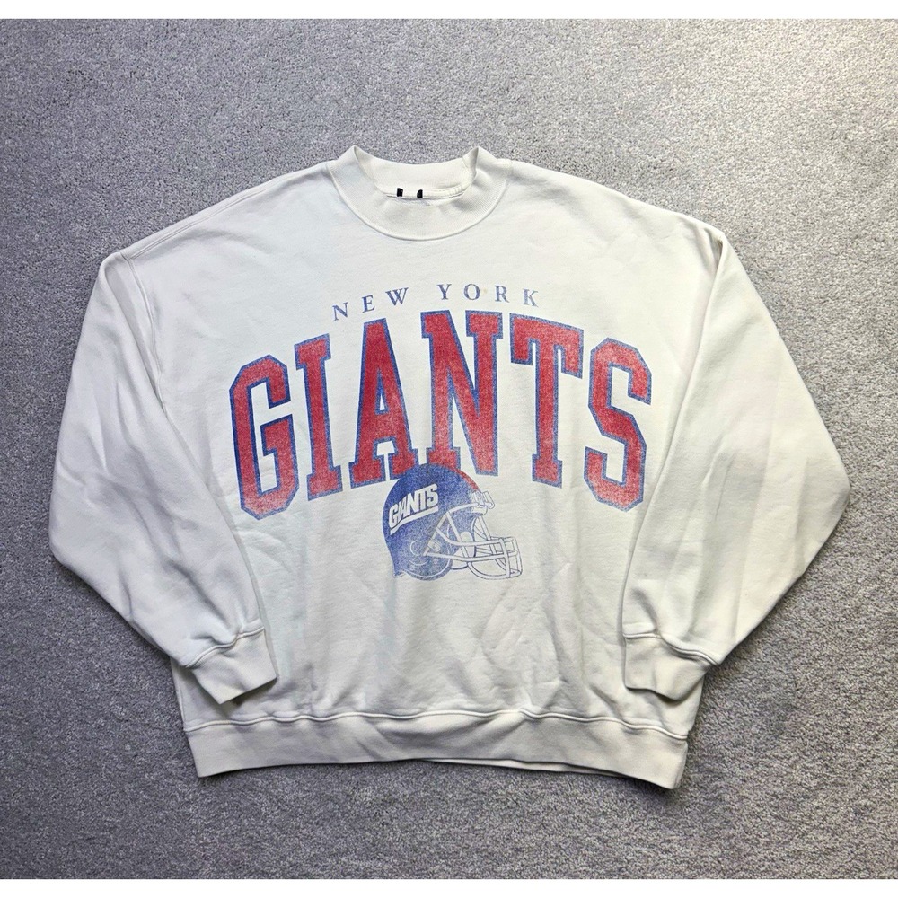 Abercrombie & Fitch NFL New York Giants Crewneck Sweatshirt Off White XL 2022